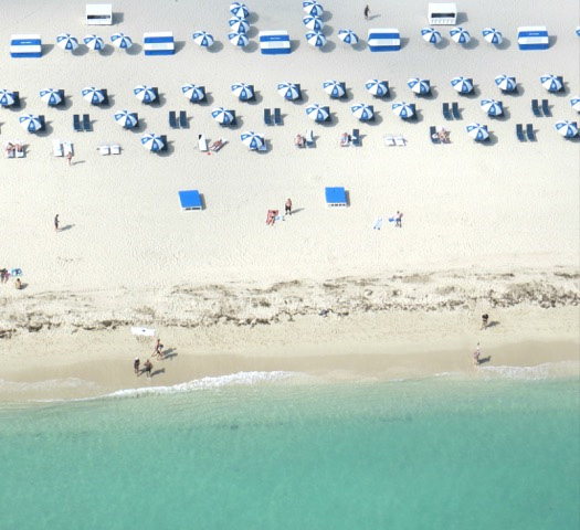 blue umbrellas