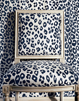 Iconic Leopard in Ink by Schmacher available at Delicious Designs Home, serving the South Shore of Boston.