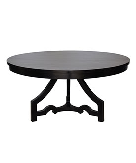 Three Leg 60" dining table from Noir, available at Delicious Designs Home in Hingham, Massachusetts. 